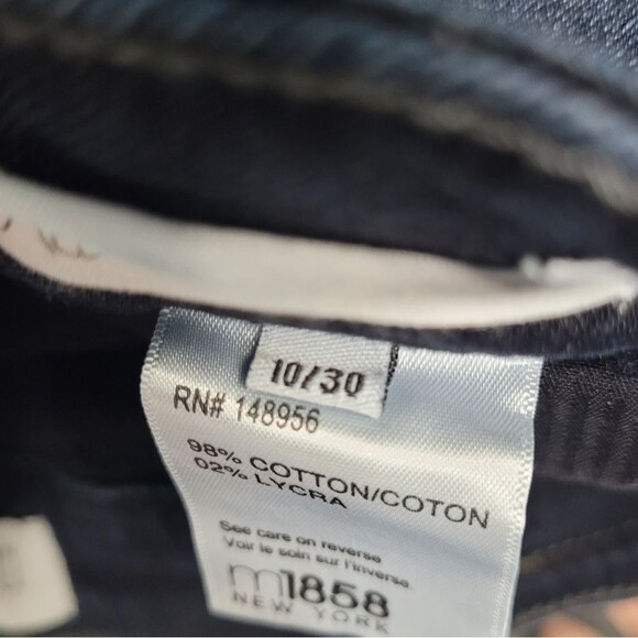 M1858 High Rise Alice Ankle Frayed Ripped Skinny Jean Dark Wash Size 10 - Picture 3 of 7